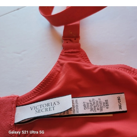 Victorias Secret T-Shirt Push-Up Full Coverage Adjustable Strap Bra Red Size 36C - Picture 8 of 12